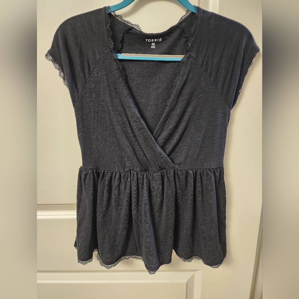 Torrid Black Babydoll Top